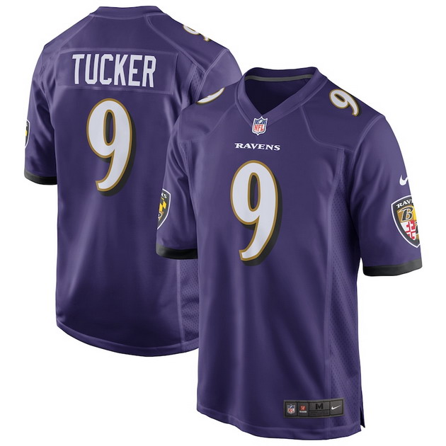 mens nike justin tucker purple baltimore ravens game jersey